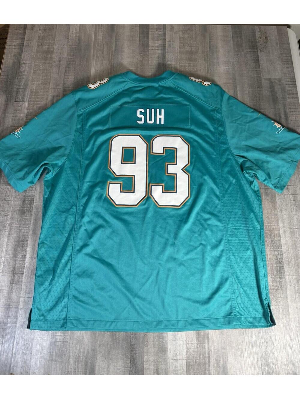 Nike On Field Jersey Miami Dolphins Ndamukong Suh #93 NFL Vented Men’s 4XL - Picture 4 of 9